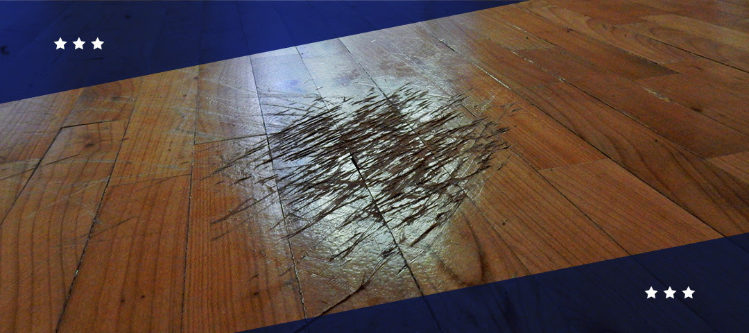 scratched hardwood floor