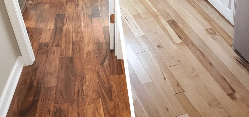domestic and exotic hardwood floors side-by-side