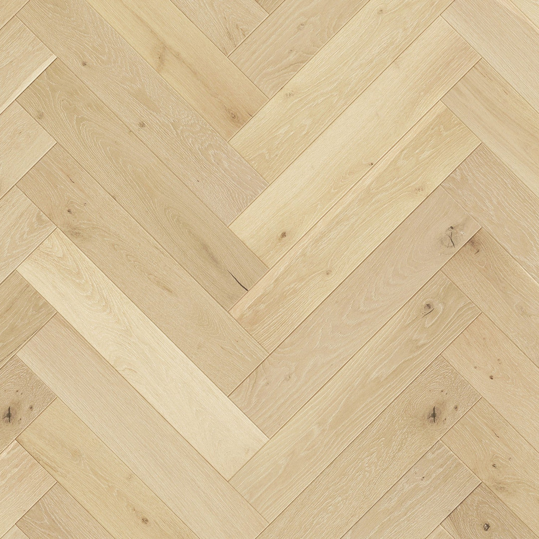 6" Perla European Oak  Herringbone & Plank