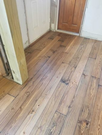 scraped amber pine flooring